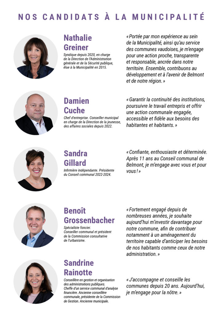 Découvrez le programme de nos candidats à la municipalité
